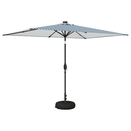 Haveparasol med LED lys og fod 200 x 300 cm Polyester