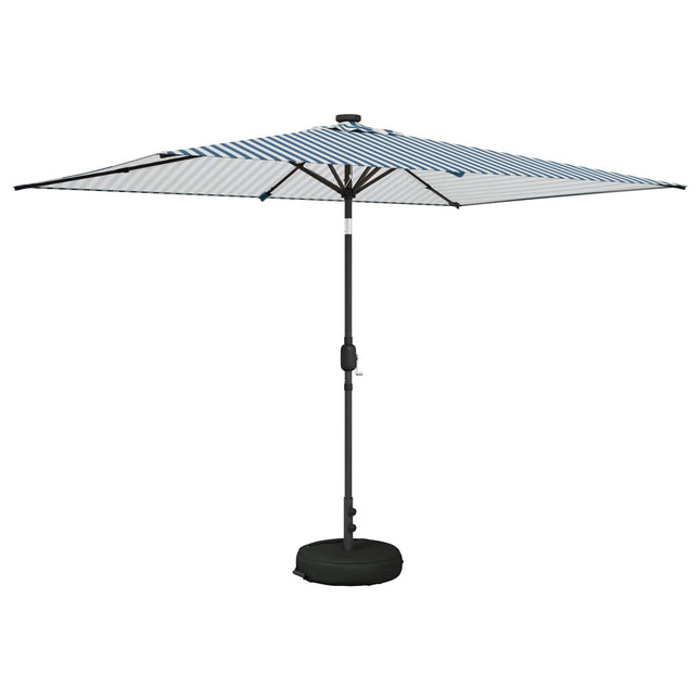 Haveparasol med LED lys og fod 200 x 300 cm Polyester