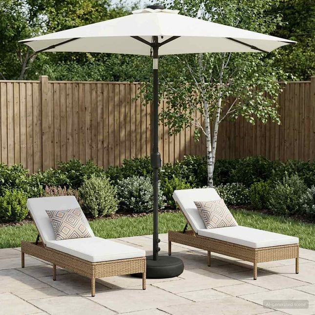 Haveparasol med LED lys og fod 230 x 230 cm Polyester