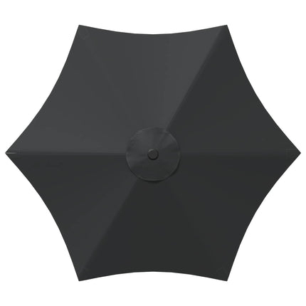Haveparasol med LED lys og fod 230 x 230 cm Polyester Antracit