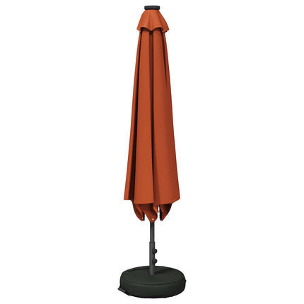 Haveparasol med LED lys og fod 230 x 230 cm Polyester