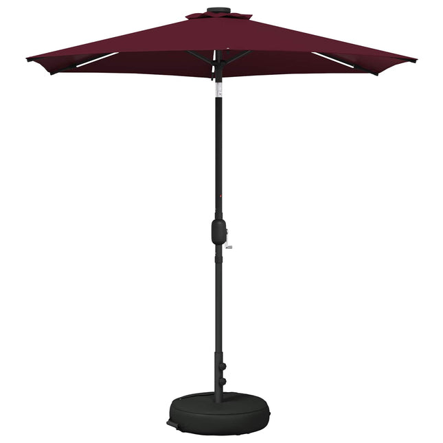 Haveparasol med LED lys og fod 230 x 230 cm Polyester