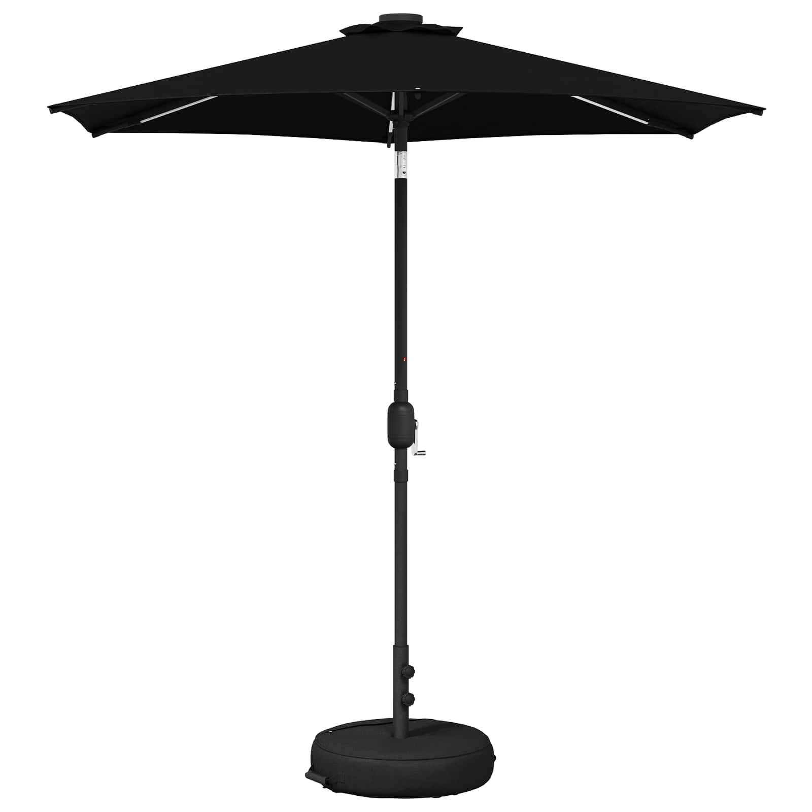 Have Parasol med LED Lygter 230 x 230 cm Polyester Sort