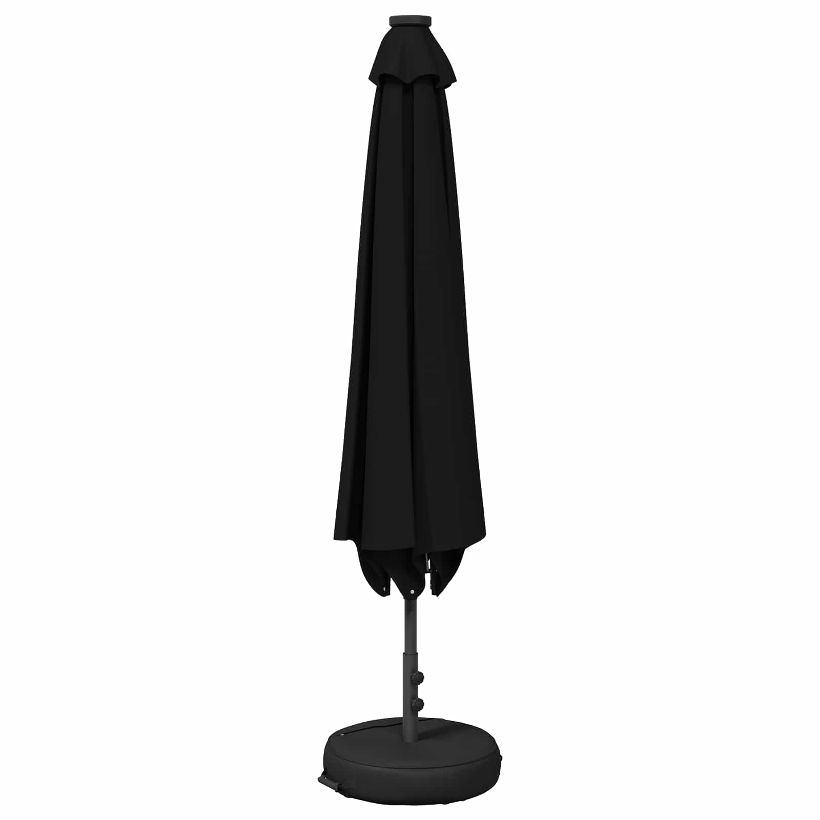 Have Parasol med LED Lygter 230 x 230 cm Polyester Sort