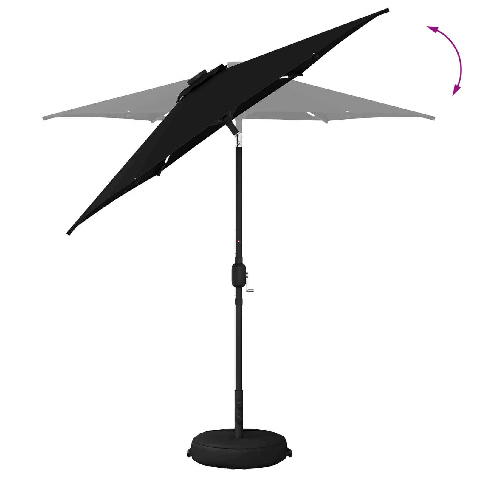 Have Parasol med LED Lygter 230 x 230 cm Polyester Sort