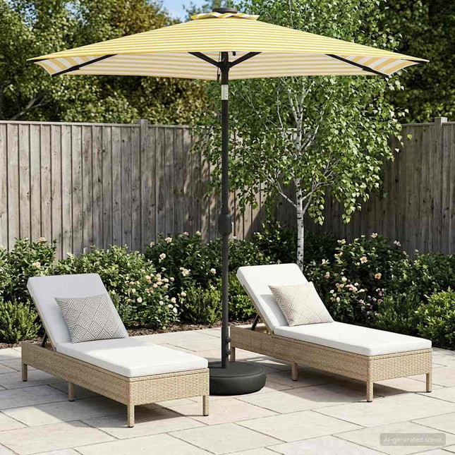 Haveparasol med LED lys og fod 230 x 230 cm Polyester
