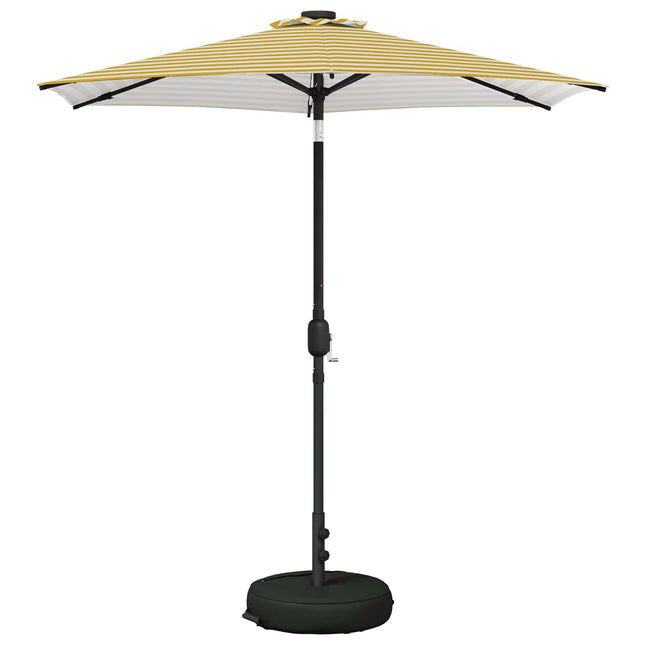 Haveparasol med LED lys og fod 230 x 230 cm Polyester