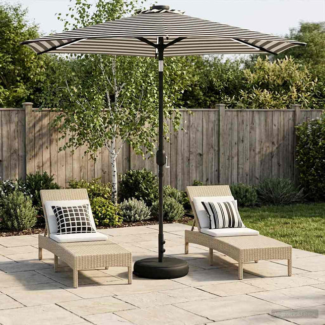 Haveparasol med LED lys og fod 230 x 230 cm Polyester