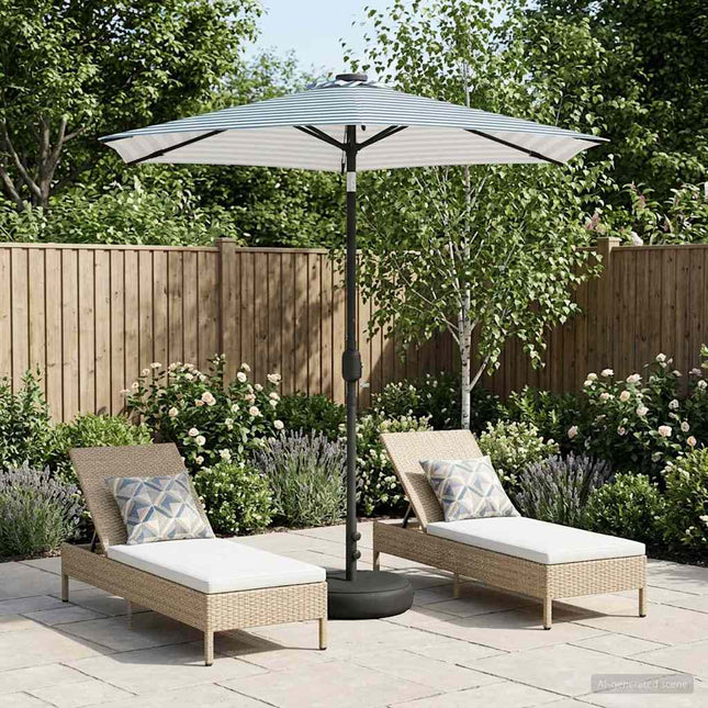 Haveparasol med LED lys og fod 230 x 230 cm Polyester