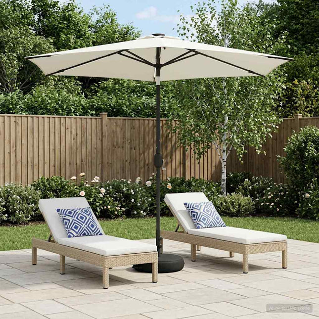 Haveparasol med LED lys og fod 270 x 270 cm Polyester