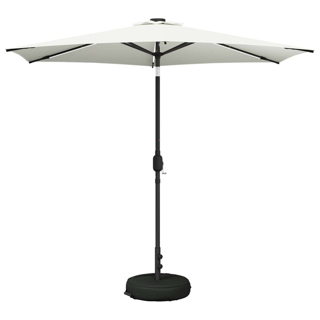 Haveparasol med LED lys og fod 270 x 270 cm Polyester