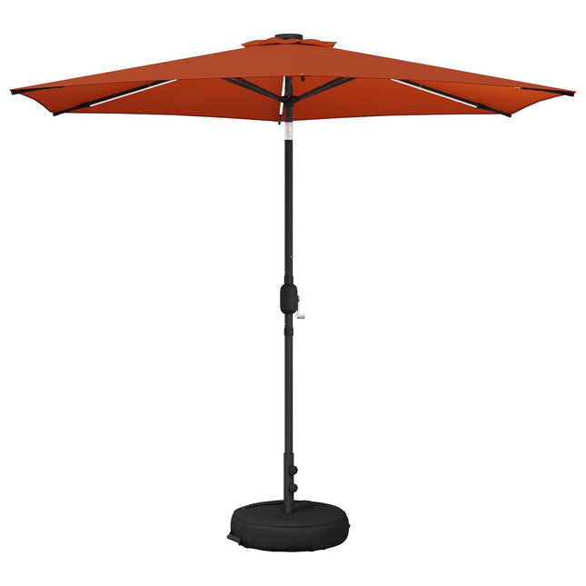 Haveparasol med LED lys og fod 270 x 270 cm Polyester