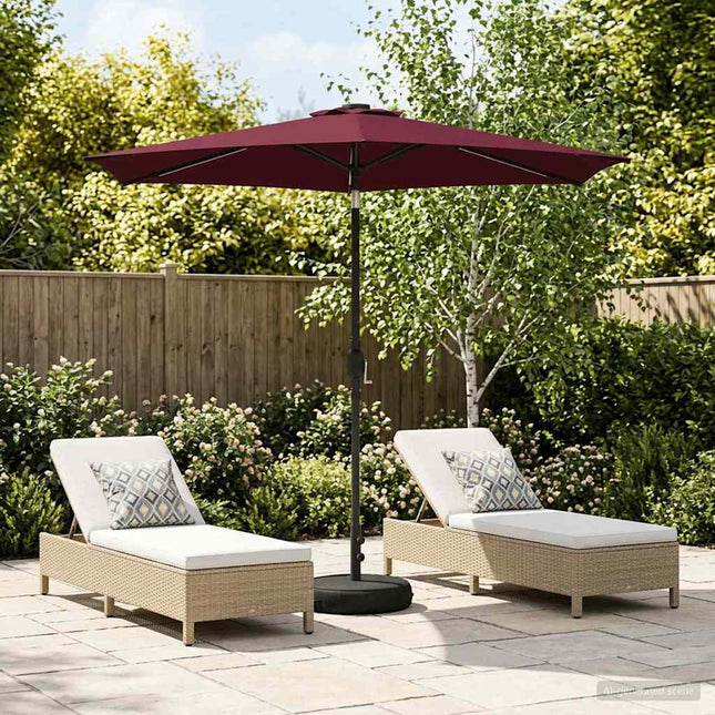 Haveparasol med LED lys og fod 270 x 270 cm Polyester