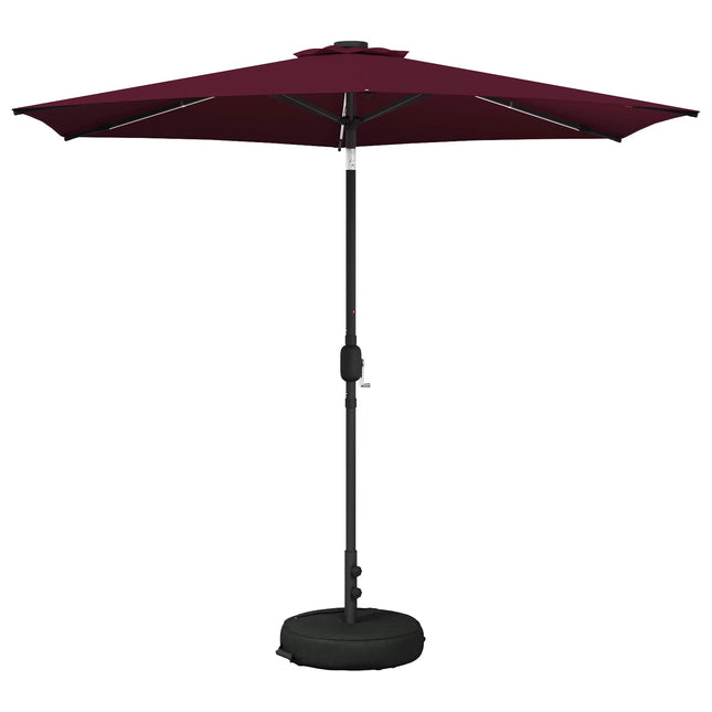 Haveparasol med LED lys og fod 270 x 270 cm Polyester