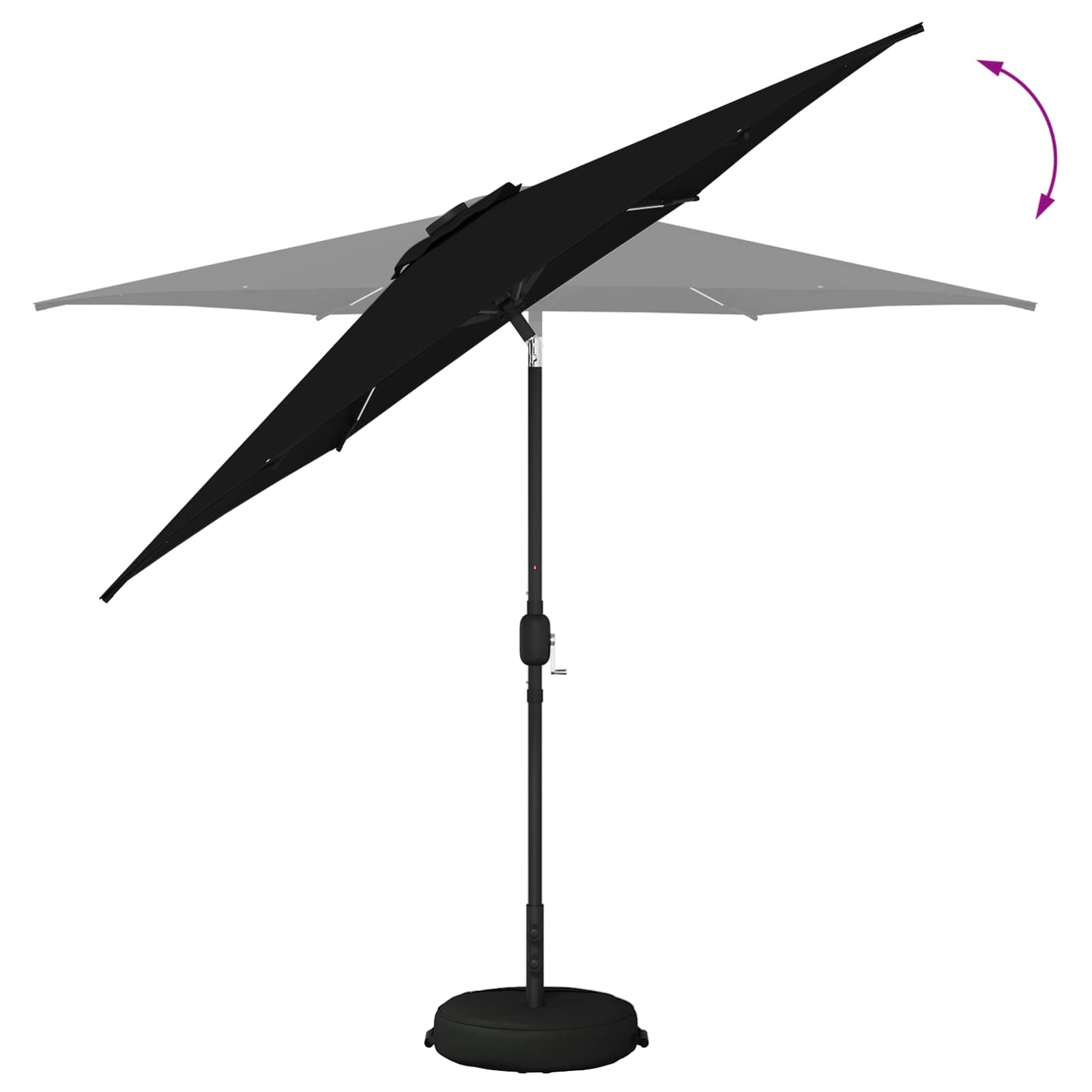 Have Parasol med LED Lygter 270 x 270 cm Polyester Sort