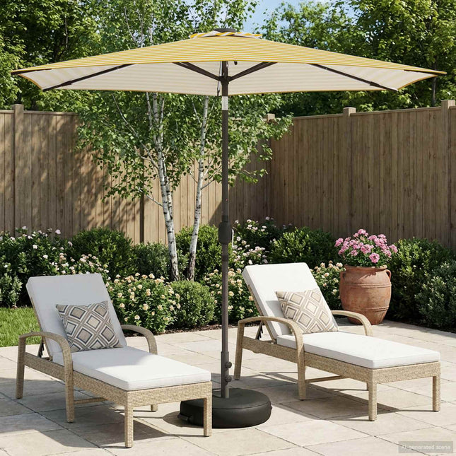 Haveparasol med LED lys og fod 270 x 270 cm Polyester