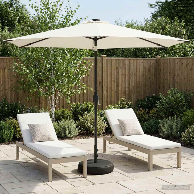Haveparasol med LED lys og fod 300 x 300 cm Polyester