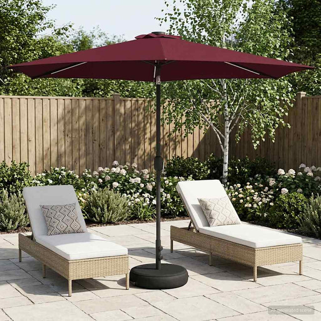 Haveparasol med LED lys og fod 300 x 300 cm Polyester