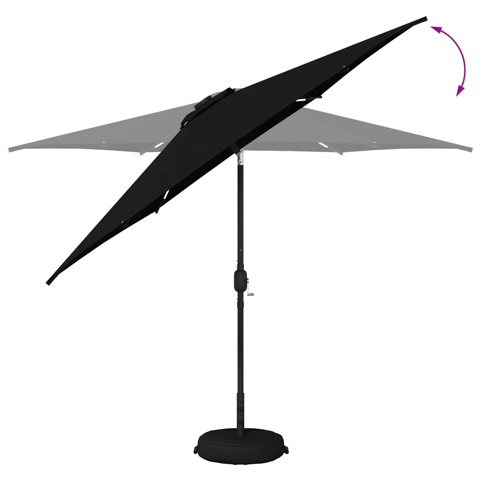 Have Parasol med LED Lygter 300 x 300 cm Polyester Sort