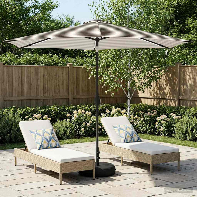Haveparasol med LED lys og fod 300 x 300 cm Polyester