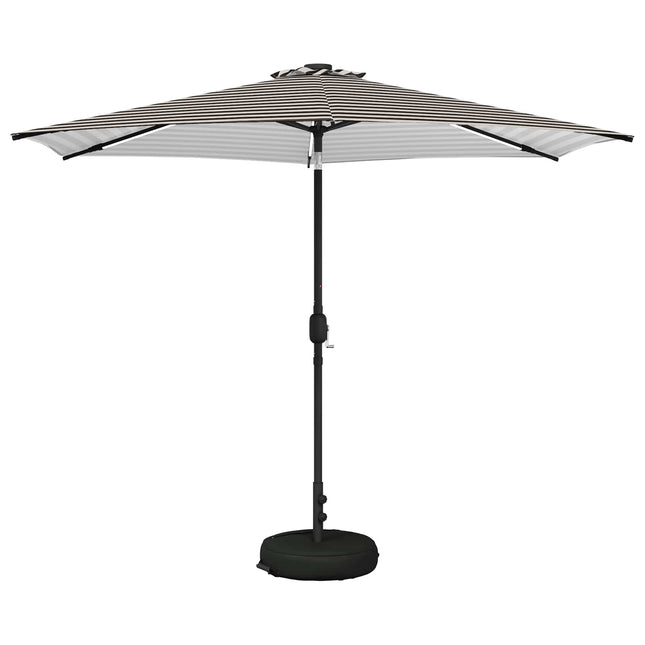 Haveparasol med LED lys og fod 300 x 300 cm Polyester