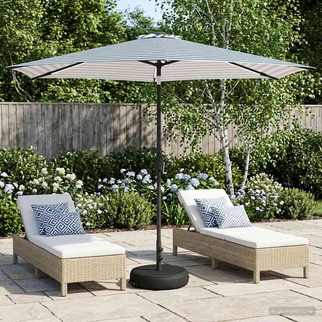 Haveparasol med LED lys og fod 300 x 300 cm Polyester