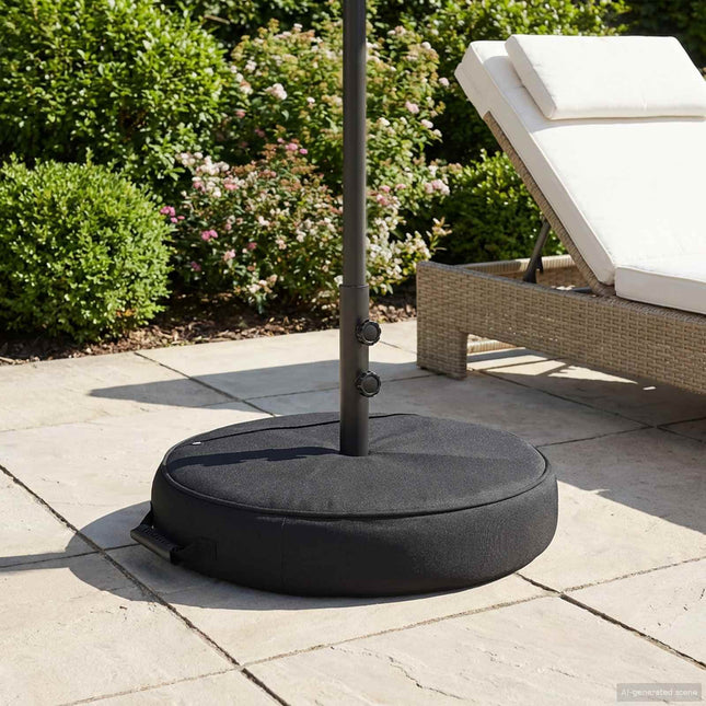 Patio parasolfod 60 x 60 cm Stål Sort