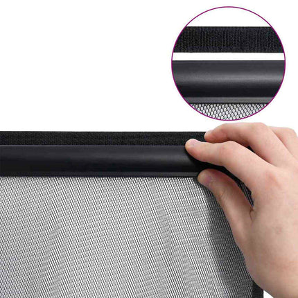 Insektdørskærm med netforhæng Sort 110 x 240 cm Polyester