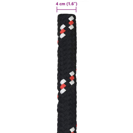 Bådsnor 4 mm 25 m Sort og rød