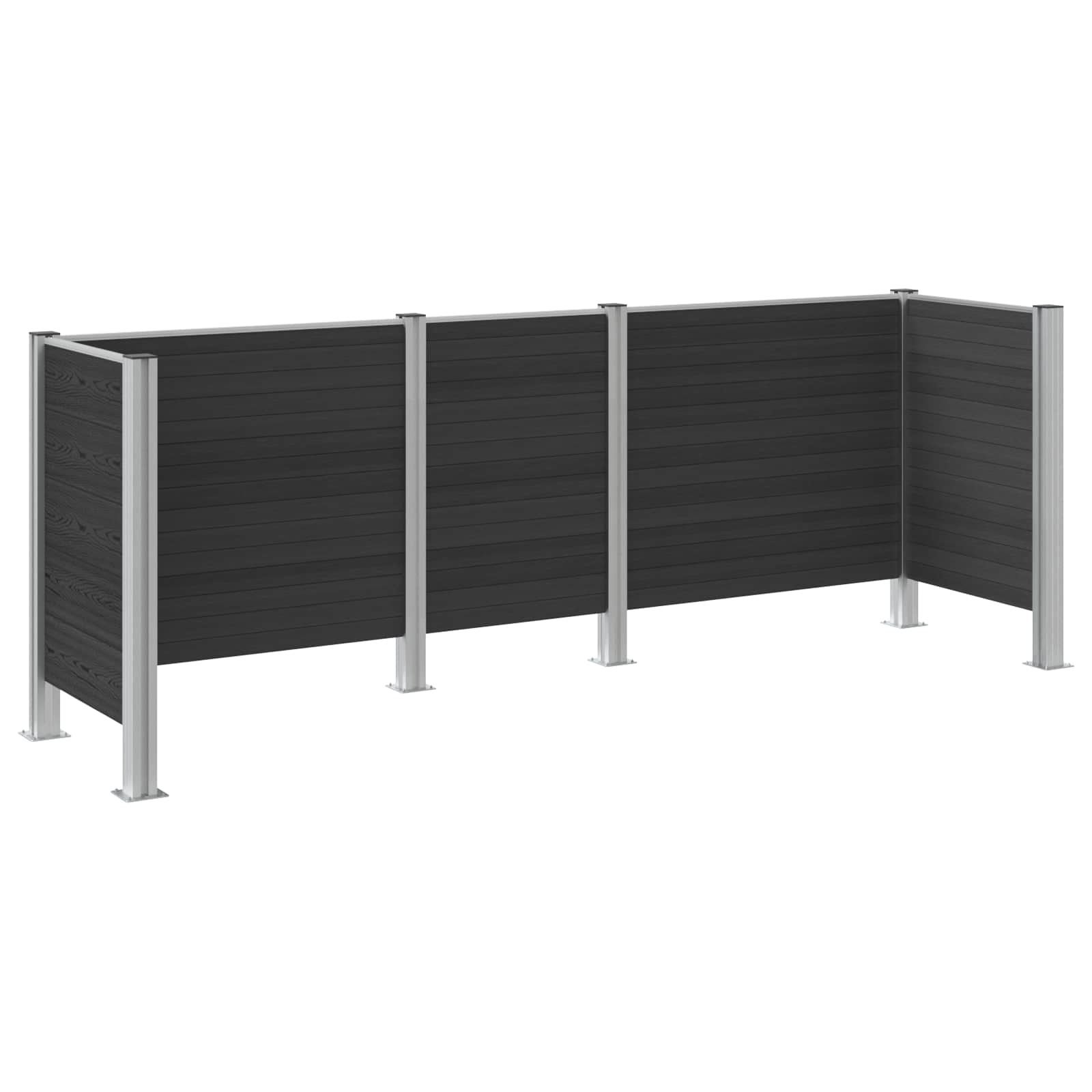 Affaldsbeholderhegn Grå 315 x 85 x 115 cm Aluminium og WPC