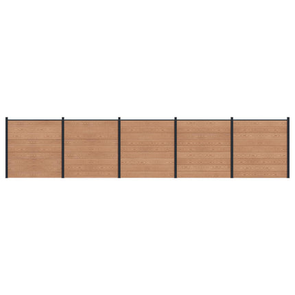 Hegnssæt 5 pcs 872 x 186 cm WPC og Aluminium Brun