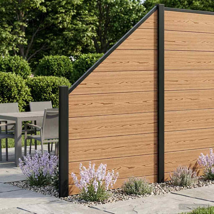 Hegnssæt 7 pcs 1138 x 186 cm WPC og Aluminium Brun