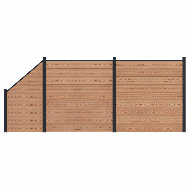 Hegnssæt 3 pcs 446 x 186 cm WPC og Aluminium Brun