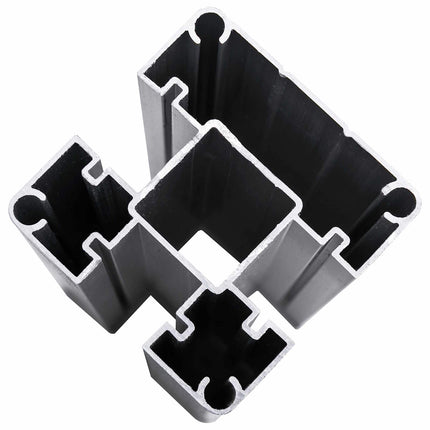 Hegnssæt 7 pcs 1218 x 186 cm WPC og Aluminium Grå