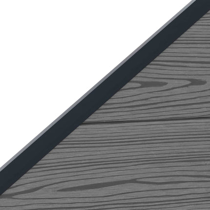 Hegnssæt 5 pcs 792 x 186 cm WPC og Aluminium Grå