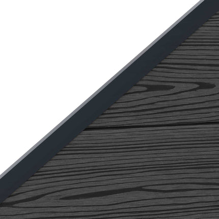 Hegnssæt 4 pcs 619 x 186 cm WPC og Aluminium Sort