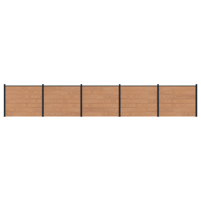 Hegnspanel 5 pcs WPC og Aluminium Brun