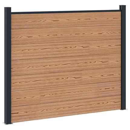 Hegnspanel 10 pcs WPC og Aluminium Brun