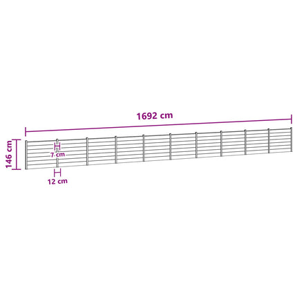 Hegnspanel 10 pcs WPC og Aluminium Brun