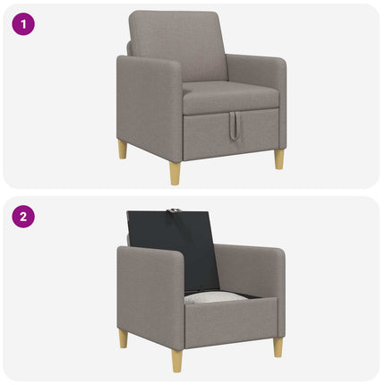 Sofa med opbevaring Gråbrun 72 x 78 x 87 cm Polyester