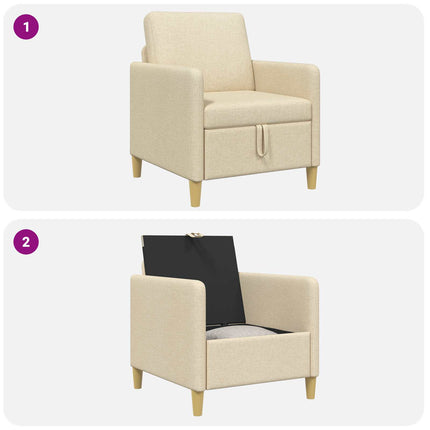 Sofa med opbevaring Cremefarvet 72 x 78 x 87 cm Polyester