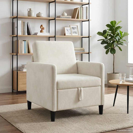 Sofa med opbevaring Cremefarvet 72 x 78 x 87 cm Polyester