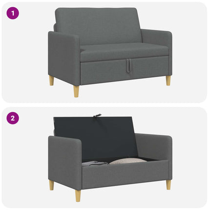 Sofa med opbevaring Mørkegrå 122 x 78 x 87 cm Polyester