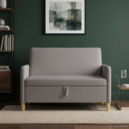 Sofa med opbevaring Gråbrun 122 x 78 x 87 cm Polyester