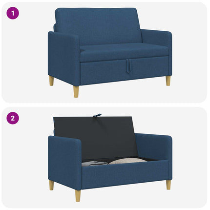 Sofa med opbevaring Blå 122 x 78 x 87 cm Polyester