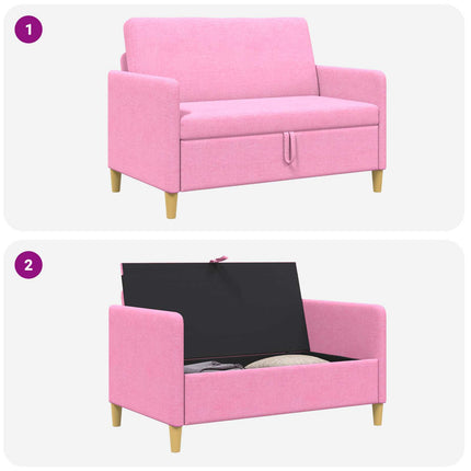 Sofa med opbevaring Lyserød 122 x 78 x 87 cm Polyester
