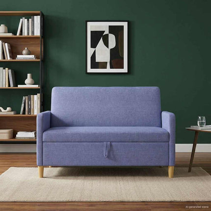 Sofa med opbevaring Jeans blå 122 x 78 x 87 cm Polyester