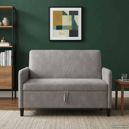 Sofa med opbevaring Lysegrå 122 x 78 x 87 cm Polyester