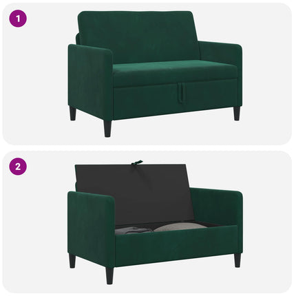 Sofa med opbevaring Mørkegrøn 122 x 78 x 87 cm Polyester