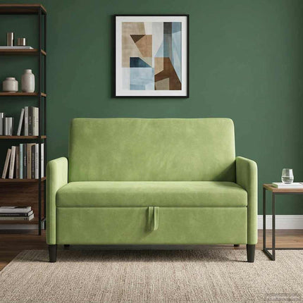 Sofa med opbevaring Lys grøn 122 x 78 x 87 cm Polyester